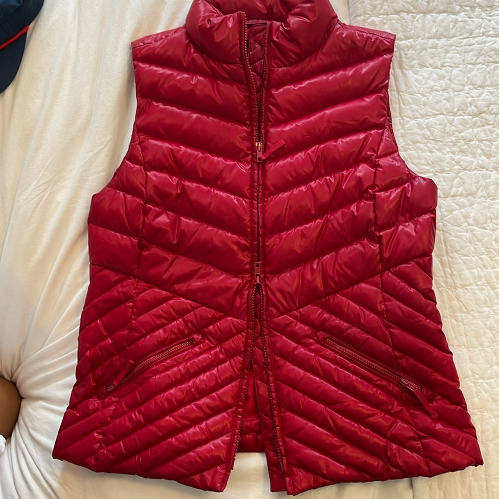Talbots cherry red puffer vest, medium